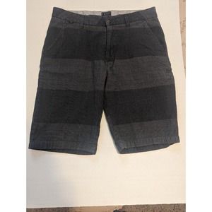 Fox Shorts Heritage Men's 30 Gray Check Casual Chino W/ Subtle Blue PinStripe